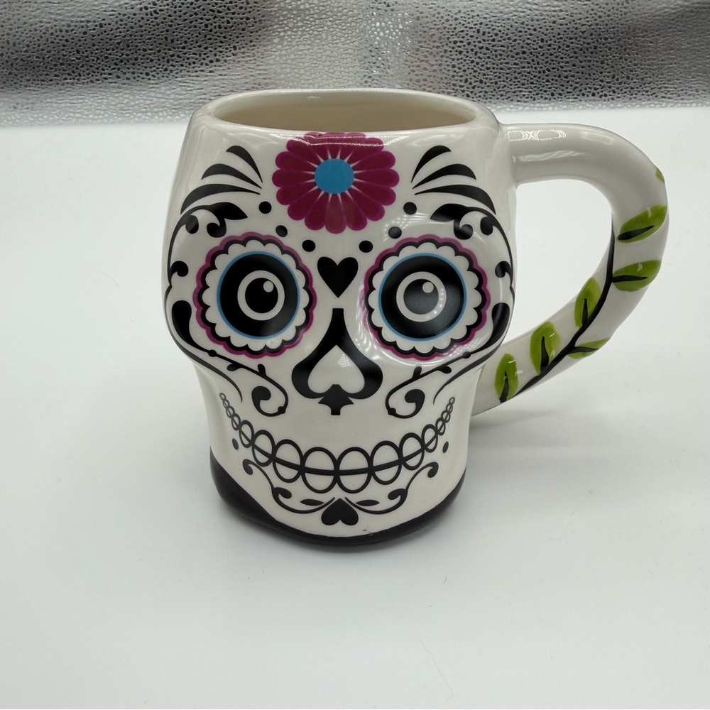 Day Of The Dead Coffee Mug Sugar Skull Halloween Decor Dia De Los Muertos Cup